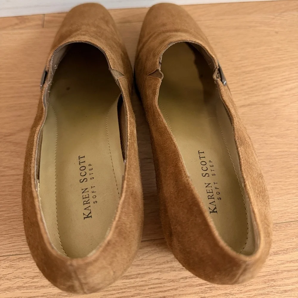 NWOB Karen Scott Brown Suede Low Heel Pumps Womens Size 10 Comfort Shoes